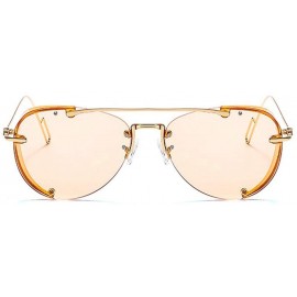 Goggle Female Vintage sunglasses Womens Goggles Fashion Classic Pilot Sunglasses for men - Champagne - CY18Y8AO3UL $9.19