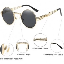 Rimless John Lennon Round Sunglasses Steampunk Metal Frame - Two Pairs Pack Black Lens+transparent Lens - CG18ZH6OLQT $30.22
