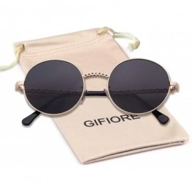 Oval John Lennon Glasses Round Polarized Sunglasses Hippie Glasses for Women Men - (New) Gold Frame/Grey Lens - CD18SK4CM5L $...