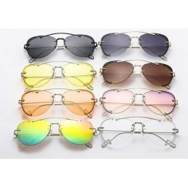 Goggle Female Vintage sunglasses Womens Goggles Fashion Classic Pilot Sunglasses for men - Champagne - CY18Y8AO3UL $22.66