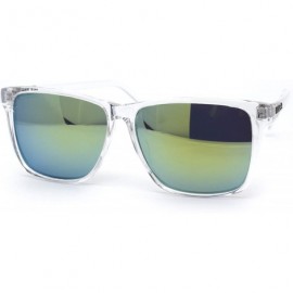 Sport Kush Color Mirror Large Clear Plastic Frame Sport Sunglasses - Yellow - CG12N75COY9 $10.26