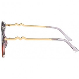 Oval Unisex Retro Cat Eye Metal Frame Oversized Plastic Lenses Sunglasses - A1purple Pink - CU18NELKOGL $10.56
