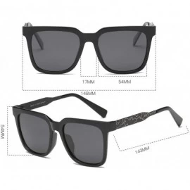 Oversized Unisex Polarized Sunglasses Square UV400 Brand Designer Sun glasses - Black - CU18H8GUL55 $15.50