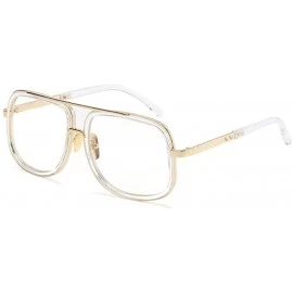 Aviator Men Women Square Large Frame Vintage Mirrored Sunglasses Eyewear Outdoor Sports Glasses - H - C918SQAGUTT $12.26