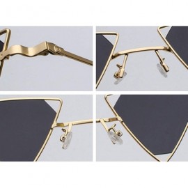 Oval Vintage Punk Styles Women Triangle Sunglasses Fashion Men Hollow Out Red Lens Sun glasses UV400 - C03 Gold Yellow - C618...