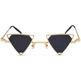 Oval Vintage Punk Styles Women Triangle Sunglasses Fashion Men Hollow Out Red Lens Sun glasses UV400 - C03 Gold Yellow - C618...