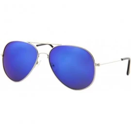 Oversized Unisex Sunglasses Classic Double Bridge Design Mirrored Classic Aviator - CK18I4D9I6G $19.22