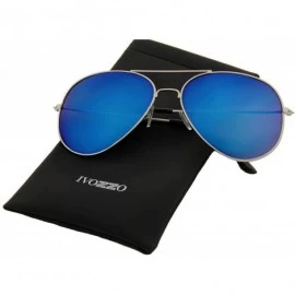 Oversized Unisex Sunglasses Classic Double Bridge Design Mirrored Classic Aviator - CK18I4D9I6G $7.49
