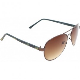 Aviator Mens Pilot Sunglasses Sleek Camouflage Arms Metal Flat Frame - Camouflage - CE183KNC5X0 $15.40