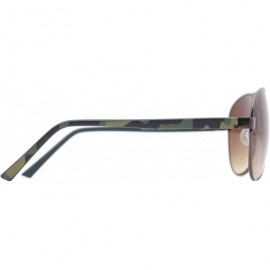 Aviator Mens Pilot Sunglasses Sleek Camouflage Arms Metal Flat Frame - Camouflage - CE183KNC5X0 $15.40