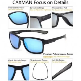 Square Polarized Sunglasses for Men Women Rectangular Square Frame Sports Sunglasses - CX18R6YXK6R $26.88