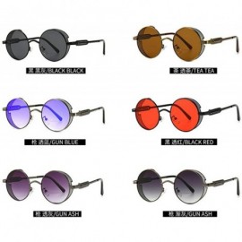 Round Fashion Sunglasses Womens Eyewear Designer - Gray - CE198KILS4A $13.14