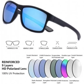 Square Polarized Sunglasses for Men Women Rectangular Square Frame Sports Sunglasses - CX18R6YXK6R $15.01