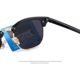 Aviator Men Retro Rivet Polarized Sunglasses Classic Brand Designer Unisex C01 Black - C08 G15 - CX18XE0TNAL $10.84