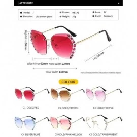 Rimless Rhinestone Side Sunglasses for Woman with Colorful Diamond Rimless Gradient Lens Eyewear UV Protection - CL190HE7U52 ...
