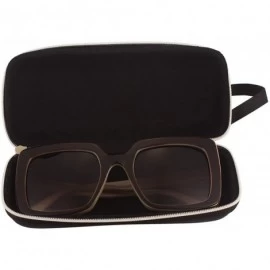 Oversized Square Vintage Oversized Sunglasses Classic Retro Designer Style Unisex UV400 Mirrored Glasses - Dark Brown - CP198...