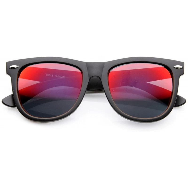 Wayfarer Oversized Horn Rimmed Sunglasses with Metal Rivets - Black Crimson - CS11XOOCIAP $8.81