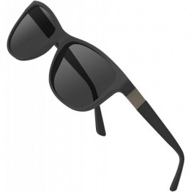 Round Polarized Sport Sunglasses for Men TR90 Frame Retro Driving Fishing Sun Glasses - Black - C11948HA4D2 $28.92