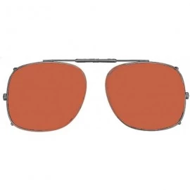 Square Visionaries Polarized Clip on Sunglasses - Square - Gun Frame - 58 x 49 Eye - CF12N1P0M8R $69.02