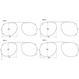 Square Visionaries Polarized Clip on Sunglasses - Square - Gun Frame - 58 x 49 Eye - CF12N1P0M8R $31.79