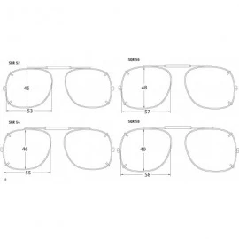 Square Visionaries Polarized Clip on Sunglasses - Square - Gun Frame - 58 x 49 Eye - CF12N1P0M8R $31.79