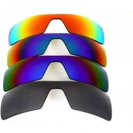 Oversized Replacement Lenses Oil Rig Black&Blue&Green&Red Color Sunglasses 4 Pairs Polarized - CV127V6585J $55.33