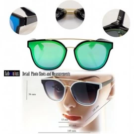 Oversized Horn Rimmed Gradient Mirror Lens Cat-Eye Aviator Couple Sunglasses A198 - Clear/ Pink Rv - C518EM3OWMW $11.78