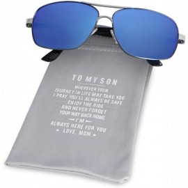 Aviator Personalized Polarized Sunglasses Rectangular Boyfriend - CZ18SXIZCCH $6.71