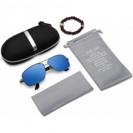 Aviator Personalized Polarized Sunglasses Rectangular Boyfriend - CZ18SXIZCCH $6.71