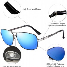 Aviator Personalized Polarized Sunglasses Rectangular Boyfriend - CZ18SXIZCCH $6.71