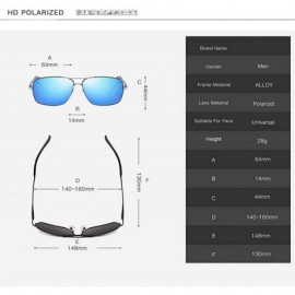 Aviator Personalized Polarized Sunglasses Rectangular Boyfriend - CZ18SXIZCCH $6.71