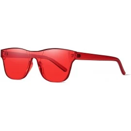 Rimless Oversized Square Candy Colors Glasses Rimless Frame Unisex Sunglasses Elton John - Small Red - CX18E0II9MI $10.25