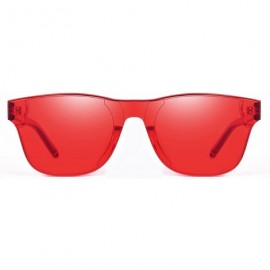 Rimless Oversized Square Candy Colors Glasses Rimless Frame Unisex Sunglasses Elton John - Small Red - CX18E0II9MI $10.25