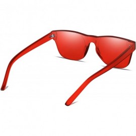 Rimless Oversized Square Candy Colors Glasses Rimless Frame Unisex Sunglasses Elton John - Small Red - CX18E0II9MI $10.25