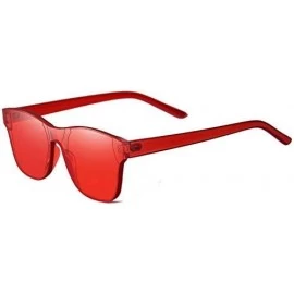Rimless Oversized Square Candy Colors Glasses Rimless Frame Unisex Sunglasses Elton John - Small Red - CX18E0II9MI $10.25