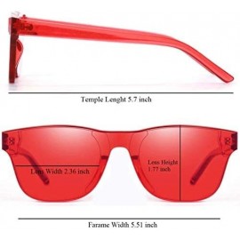 Rimless Oversized Square Candy Colors Glasses Rimless Frame Unisex Sunglasses Elton John - Small Red - CX18E0II9MI $10.25