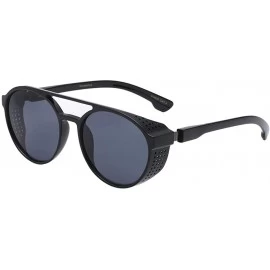 Square Men Vintage Eye Sunglasses Retro Eyewear Fashion Radiation Protection - Black - C9190O8T73A $11.91