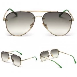 Rimless Classic Aviator Gradient Sunglasses-Men Shade Glasses-Polarized Oval Lens - B - CF190EECRSM $62.66
