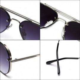 Rimless Classic Aviator Gradient Sunglasses-Men Shade Glasses-Polarized Oval Lens - B - CF190EECRSM $25.40