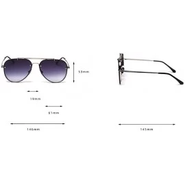 Rimless Classic Aviator Gradient Sunglasses-Men Shade Glasses-Polarized Oval Lens - B - CF190EECRSM $25.40