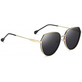 Goggle Women Polarized Sunglasses Fashion Gradient Lens Sun Glasses Female Goggle for Ladies UV400 - C2gold Gray - CR199HZSNL...