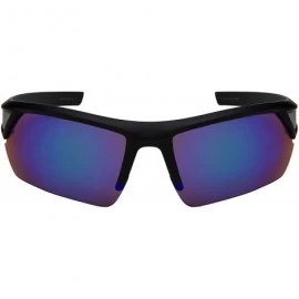 Wrap Sport Wrap Semi-Rimles Sunglasses Color Mirrored Lens for Men Women Ultra Lightweight UV Protection - C618ZYDEYGU $11.88
