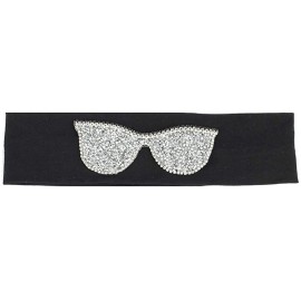 Wrap Sunglasses Headb s Elastic Stretch Headb Rhinestones Hair B - Silver Black - CF18T86HNHI $64.67