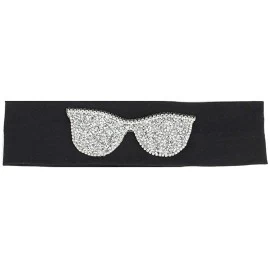 Wrap Sunglasses Headb s Elastic Stretch Headb Rhinestones Hair B - Silver Black - CF18T86HNHI $23.71