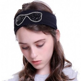 Wrap Sunglasses Headb s Elastic Stretch Headb Rhinestones Hair B - Silver Black - CF18T86HNHI $23.71