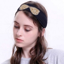 Wrap Sunglasses Headb s Elastic Stretch Headb Rhinestones Hair B - Silver Black - CF18T86HNHI $23.71