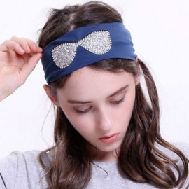 Wrap Sunglasses Headb s Elastic Stretch Headb Rhinestones Hair B - Silver Black - CF18T86HNHI $23.71