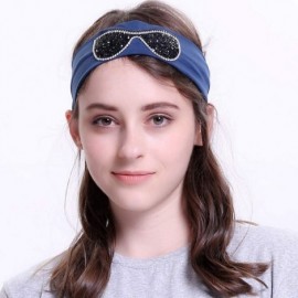 Wrap Sunglasses Headb s Elastic Stretch Headb Rhinestones Hair B - Silver Black - CF18T86HNHI $23.71