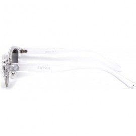 Oval Womens Narrow Oval Half Rim Hipster DJ Sunglasses - Silver Clear Silver Mirror - C41950O76KX $13.69