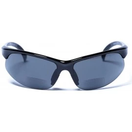 Wrap Bifocal Reading Sunglasses Outdoor Readers - Black - CI128Z7BPYV $19.11